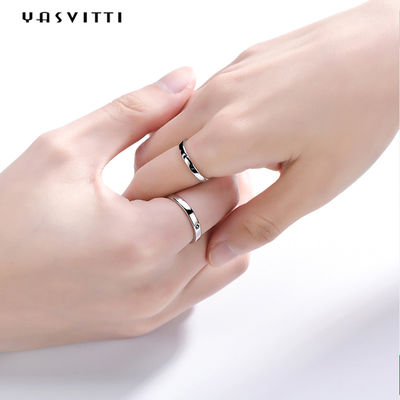 2 گرم 0.07oz حلقه خورشید و ماه 3A حلقه نقره ای ساده زیرکون