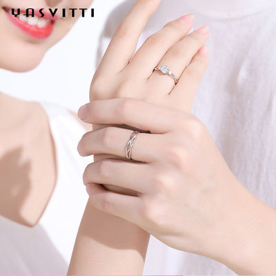 0.21cm 0.071oz انگشتر طلا و جواهر نقره ای ODM حلقه حلقه نامزدی Rhinestone