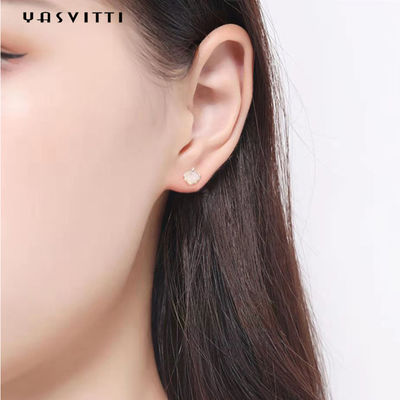 گوشواره های نقره ای عیار 14/07 سانتی متر ، گوشواره های نقره ای با روکش طلا 14K