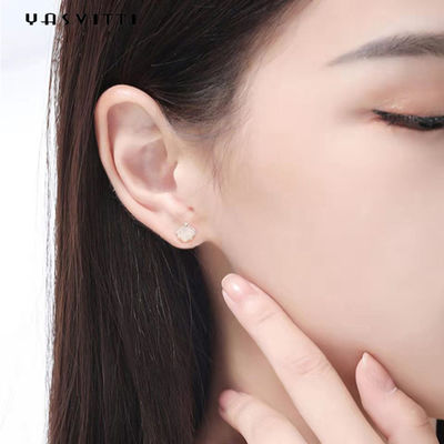 گوشواره های نقره ای عیار 14/07 سانتی متر ، گوشواره های نقره ای با روکش طلا 14K