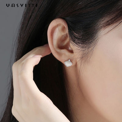 گوشواره های نقره ای عیار 14/07 سانتی متر ، گوشواره های نقره ای با روکش طلا 14K