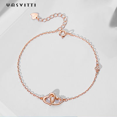 دستبند ODM 7.8in 304 SS نقره ای نقره ای 18k رز طلایی دستبند قلب باز