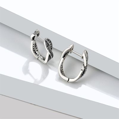 0.5in 1.7g گوشواره حلقه بافته Twist Brincos Sterling Silver Studs Party ODM