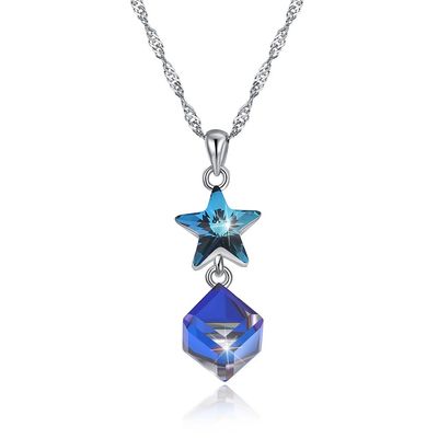 گردنبند الماس نقره ای 5A 3.7g 45cm Cubic Zirconia Star گردنبند نقره ای
