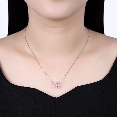 گردنبند آویز توپ کریستال 43 سانتیمتر گردنبند نقره ای عتیقه 18k SGS