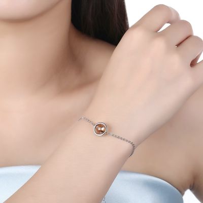 دستبند اسلایدر نقره ای 2.9 گرم 2.9 گرم S925 دستبند مهره گرد قابل تنظیم