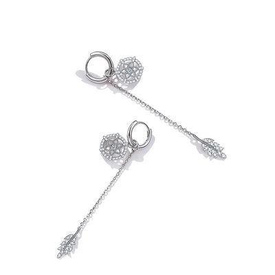 گوشواره جواهر نقره ای استرلینگ 0.26ft 1.2g 3A CZ گوشواره کریستالی SGS