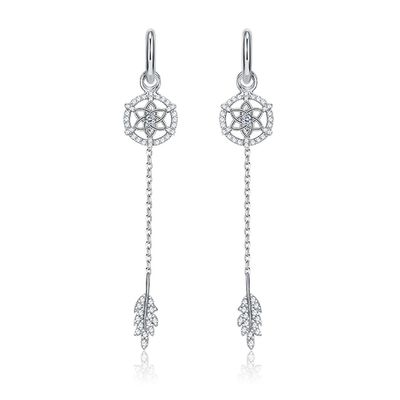 گوشواره جواهر نقره ای استرلینگ 0.26ft 1.2g 3A CZ گوشواره کریستالی SGS