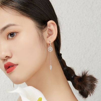 گوشواره جواهر نقره ای استرلینگ 0.26ft 1.2g 3A CZ گوشواره کریستالی SGS