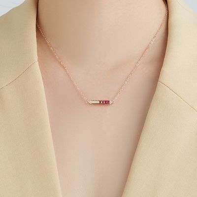 زنجیر گردنبند نقره ای 1.31ft 2.2 گرم S925 Rainbow 18 اینچ نقره ای
