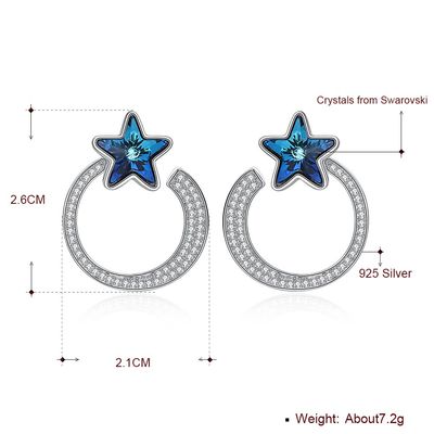 گوشواره 7.2 گرم 2.6x2.1 سانتی متر هدیه 5A CZ گوشواره نقره ای جامد