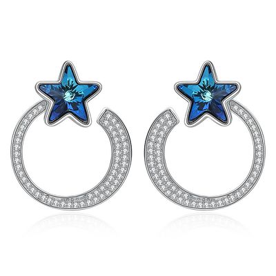 گوشواره 7.2 گرم 2.6x2.1 سانتی متر هدیه 5A CZ گوشواره نقره ای جامد