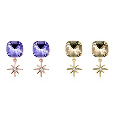گوشواره جواهر نقره نقره ای 0.2oz 2.2x1cm S925 Engagement Spearl Dangle گوشواره