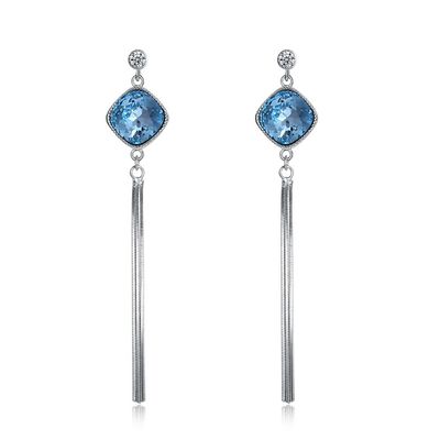 7.1cm 0.19oz گوشواره جواهر نقره ای Unisex Tassel Dassal Earring SGS