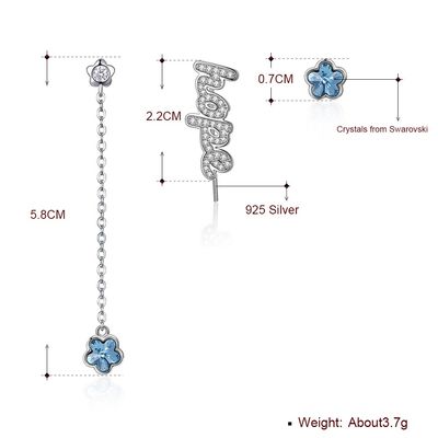2.3in 3.7g گوشواره قطره ای Unisex Alloy Drop Diamond Flower گوشواره