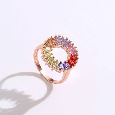 حلقه فارغ التحصیلی زنان زنبور حلقه ورقه 14،1 میلی متر 3.4 گرم Rose Gold Vermeil
