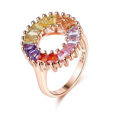 حلقه فارغ التحصیلی زنان زنبور حلقه ورقه 14،1 میلی متر 3.4 گرم Rose Gold Vermeil