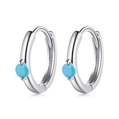 1.6g 1.5x0.3cm گوشواره طلا حلقه حلقه گوشواره CZ گوشواره نقره ای واقعی ODM