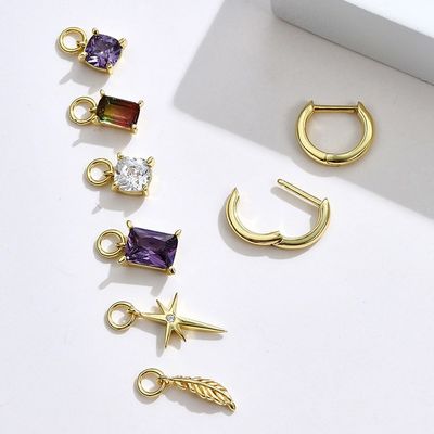 گوشواره های نقره ای نقره ای 0.67 اینچ 2.2 گرم گوشواره سوزنی نقره ای با روکش CZ