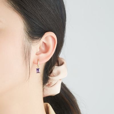 گوشواره های نقره ای نقره ای 0.67 اینچ 2.2 گرم گوشواره سوزنی نقره ای با روکش CZ