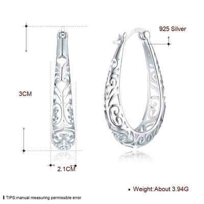 3x2.1cm نقره ای آلیاژی فلزی گوشواره سبک طلا با روکش پلاتین استیل