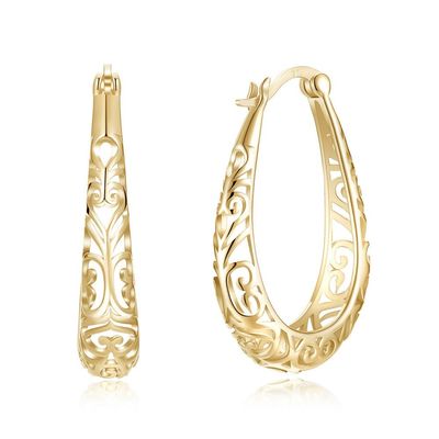 3x2.1cm نقره ای آلیاژی فلزی گوشواره سبک طلا با روکش پلاتین استیل