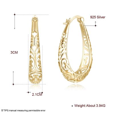 3x2.1cm نقره ای آلیاژی فلزی گوشواره سبک طلا با روکش پلاتین استیل