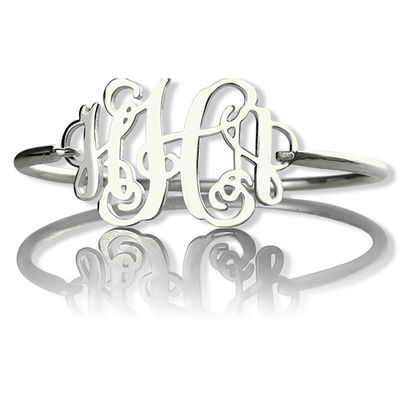 دستبند نقره سفارشی 1.25 اینچی 0.03 پوند نام سفارشی Bangles SGS