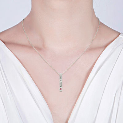 گردنبند نقره ای 4x4x30mm 0.46oz گردنبند آویز مستطیل آویز SGS