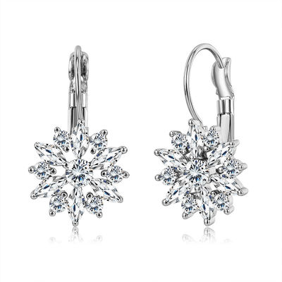 گوشواره 21mm کریستال 2.14g سفارشی حلقه OEM Dangle Drop Hop گوشواره طلا و جواهر