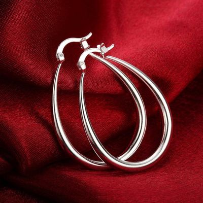 حلقه صاف با روکش پلاتین حلقه طلا 14k 30 × 21mm برای بانوان خانم